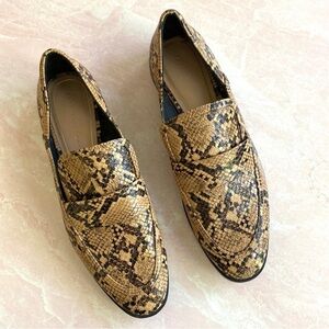 Zara Trafaluc Snakeskin Animal Print Loafer Flats Sz 38
